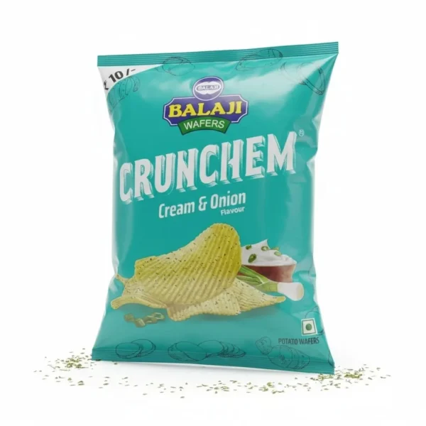 Balaji Crunchem Cream & Onion Chips – 32 g